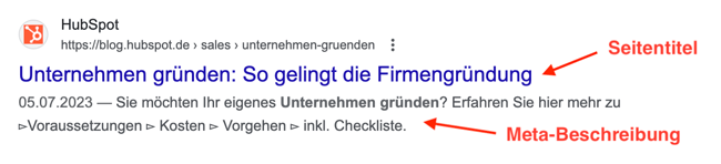 Beispiel Meta-Beschreibung