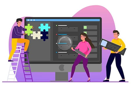 Personen arbeiten an Personalisierung einer Website