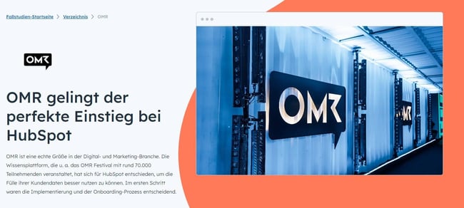 Screenshot HubSpot Case Study OMR