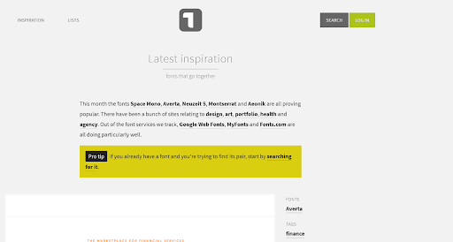 Schriftkombinationen von typ.io