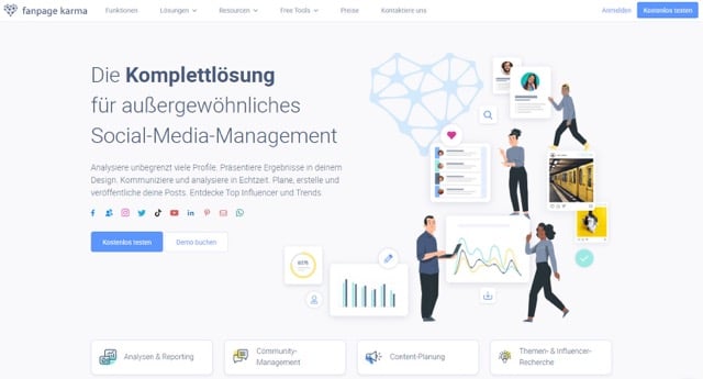 Screenshot des Social-Media-Tools Fanpage Karma