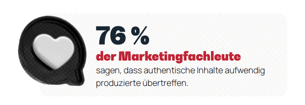 Screenshot aus dem Social-Media-Trend-Report zum Thema authentische Inhalte
