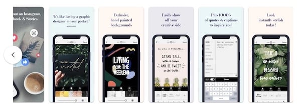 Screenshot Social-Media-Tool zur Gestaltung Word Swag