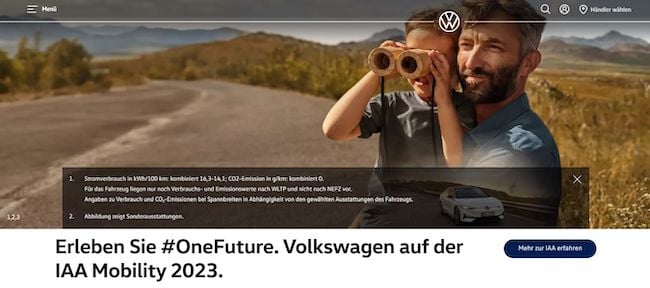 Splash-Page-Beispiel Volkswagen