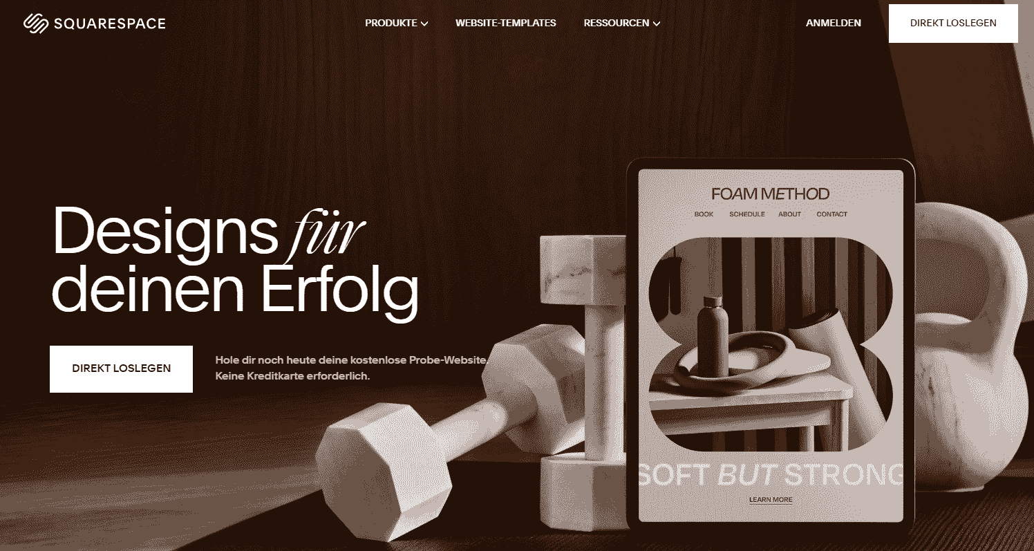 Screenshot CMS-System Squarespace