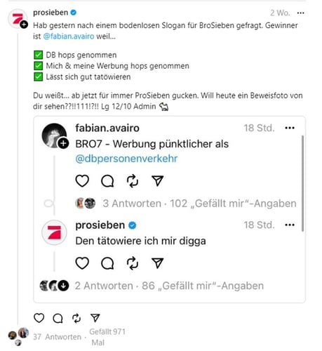 Threads Post ProSieben