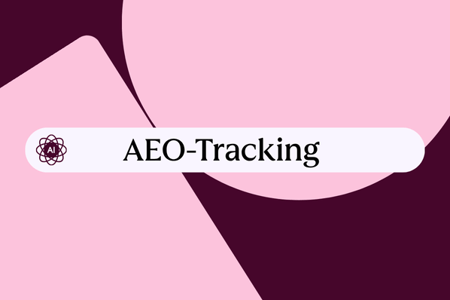 Person sucht AEO-Tracking und KI-Sichtbarkeit messen in KI-Suchfenster