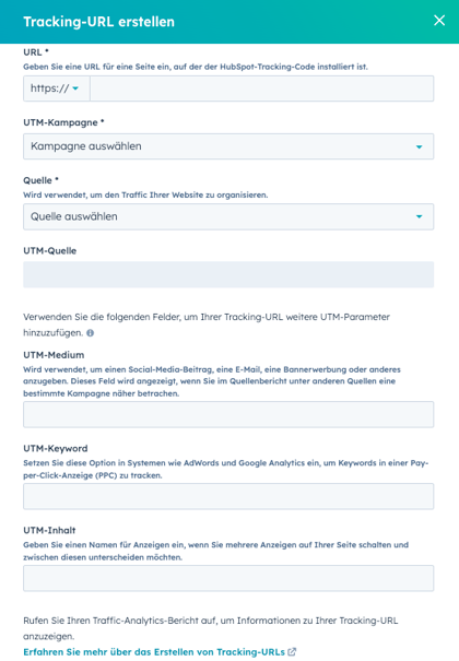UTM-Parameter erstellen in HubSpot