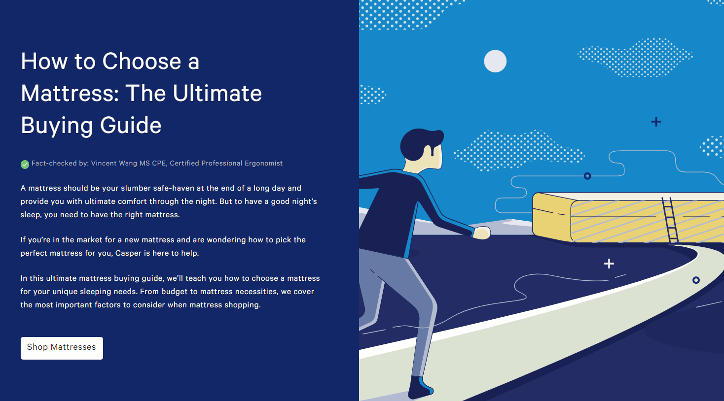 Screenshot UX-Design-Beispiel Casper
