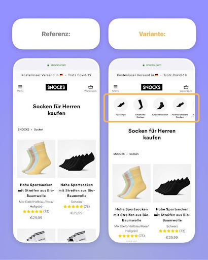 UX-E-Commerce-Design Beispiel Snocks