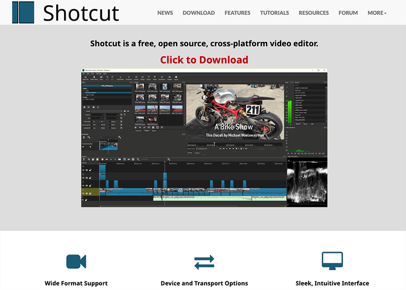 Videobearbeitungsprogramm Shortcut