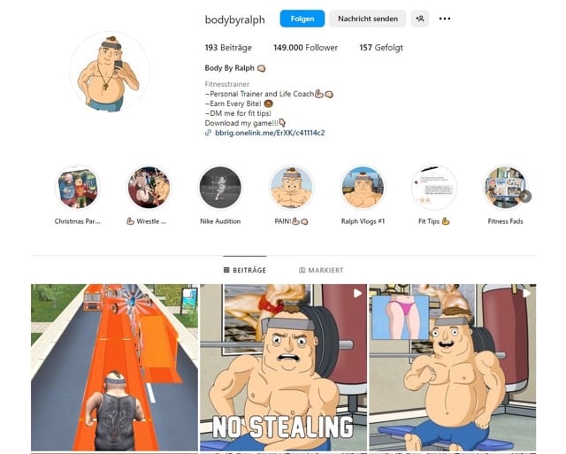 Screenshot von Ralphs Instagram Profil