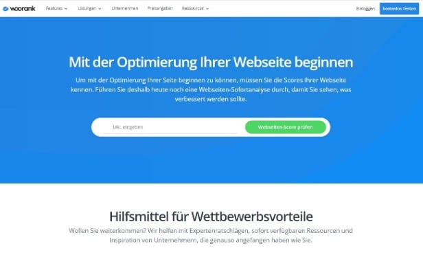 Screenshot Website-Analyse-Tool Woorank