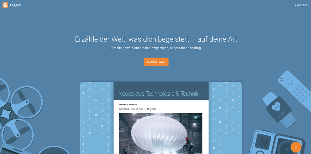 Screenshot WordPress-Alternative blogger