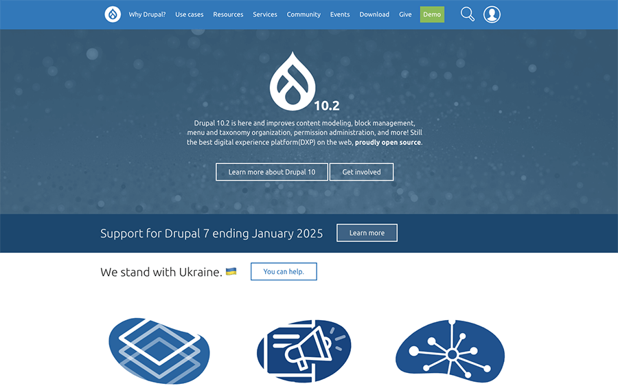Screenshot WordPress-Alternative Drupal
