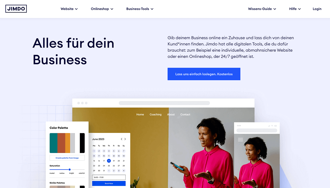 Screenshot WordPress-Alternative Jimdo