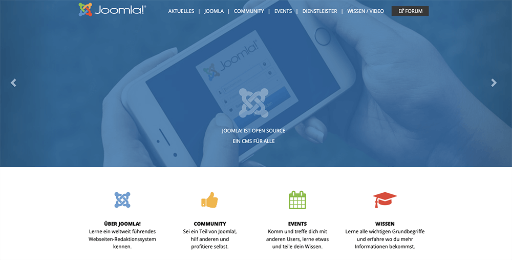 Screenshot WordPress-Alternative Joomla