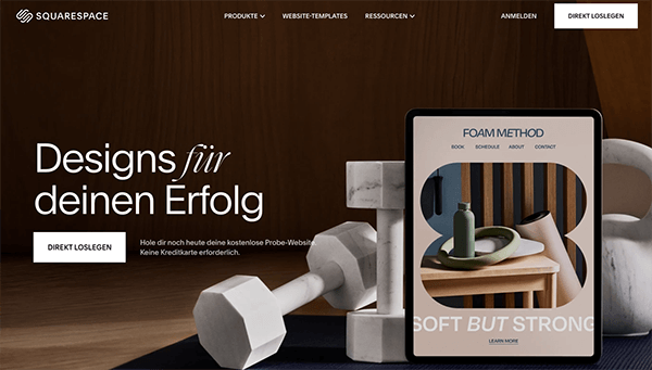 Screenshot WordPress-Alternative Squarespace