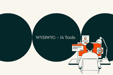 Person verwendet WYSIWYG-Editor am Laptop