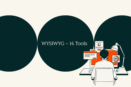 Person verwendet WYSIWYG-Editor am Laptop