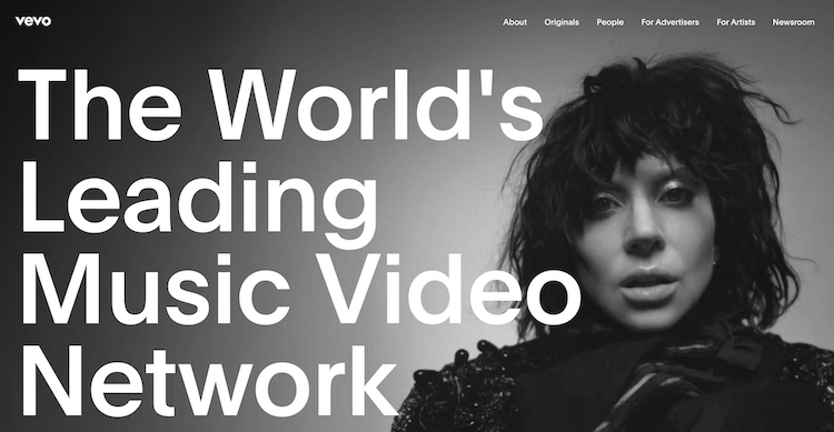 Screenshot der YouTube-Alternative vevo