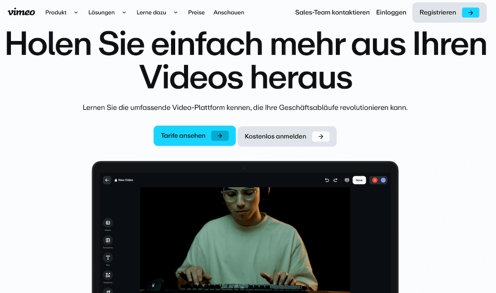 Screenshot der YouTube-Alternative vimeo