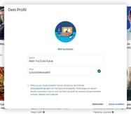 Screenshot Youtube-Kanal erstellen