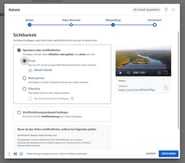 Screenshot Youtube-Video hochladen Sichtbarkeit