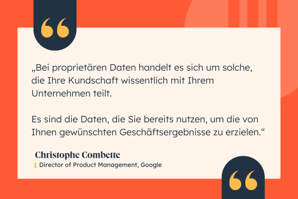 Zitat zu proprietären Daten von Christophe Combette, Google