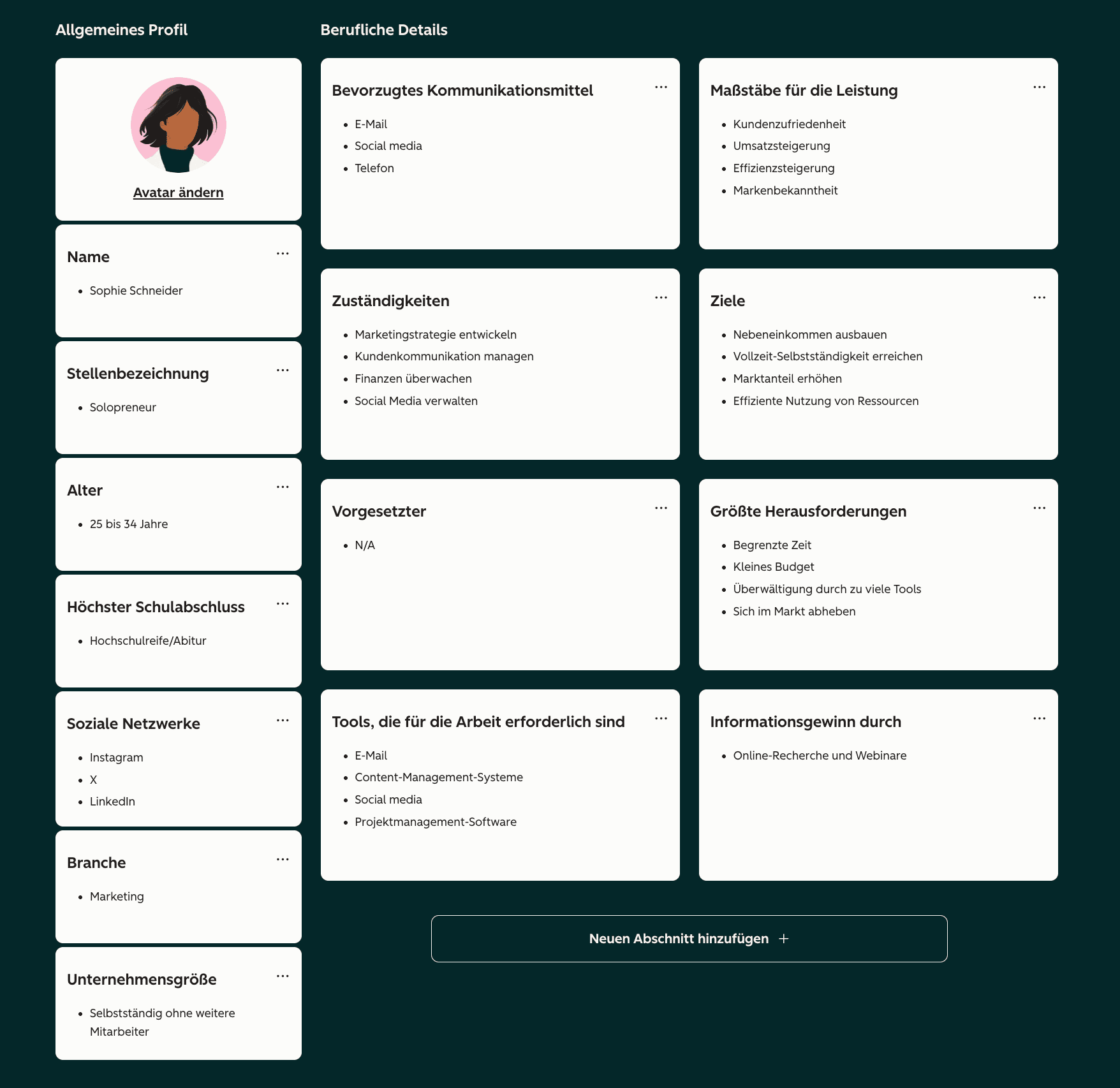 Ideal Customer Profile B2C: Vorlage