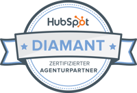 Abzeichen für die Diamant-Stufe des HubSpot-Partnerprogramms