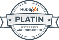 Abzeichen für die Platin-Stufe des HubSpot-Partnerprogramms