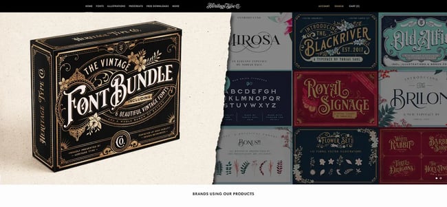 Get inspired by the Heritage Type websites use of retro logos and fonts