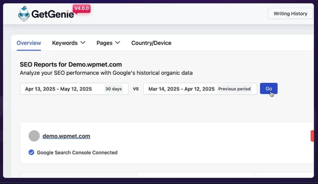 GetGenie Keyword Overview, AI authoring tools