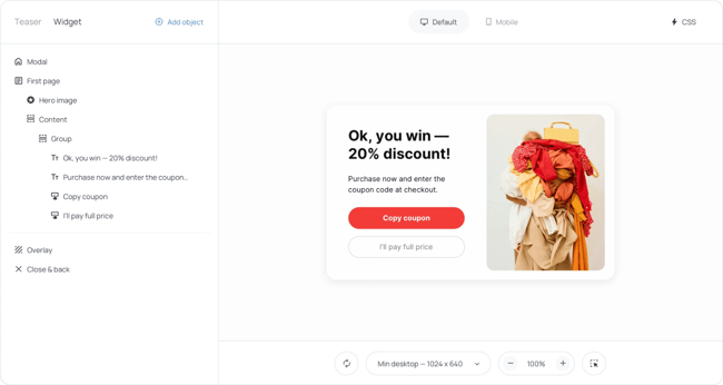 Getsitecontrol call to action tool in action
