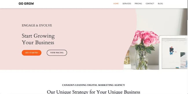 Go Grow AI Website Design ExampleIMG name gogrow