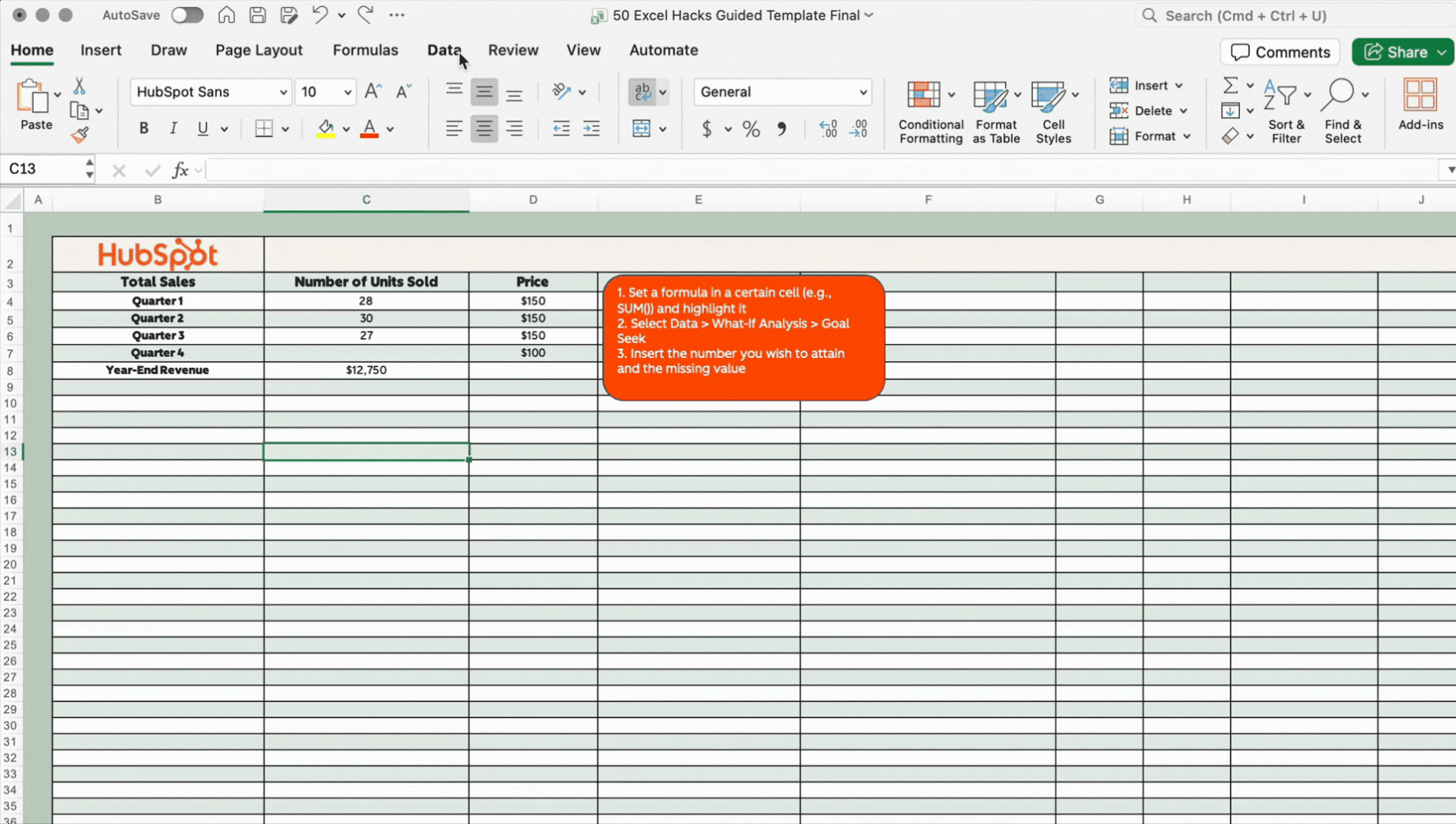 Goal Seek using What-If