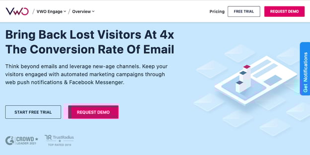 top push notification services: vwo engage