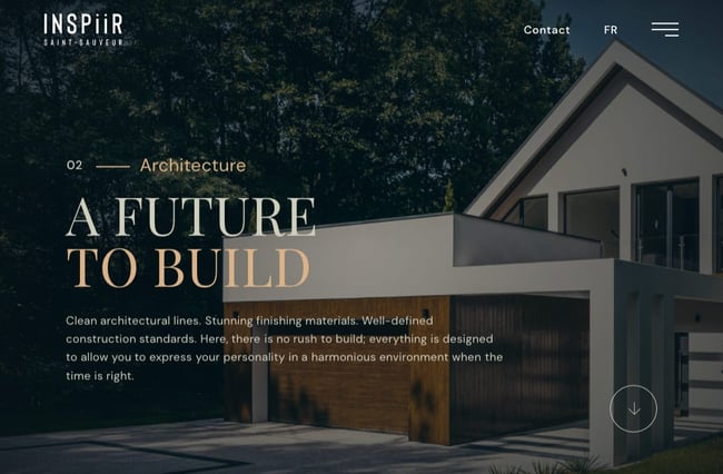 website with background image: INSPiiR uses background images with semi-transparent overlays to make text easier to read