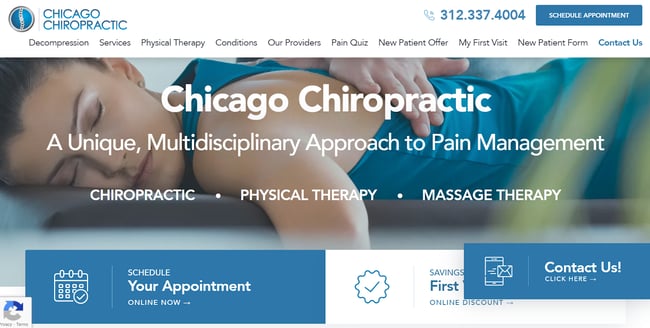 chiropractor website, chicago chriopractic