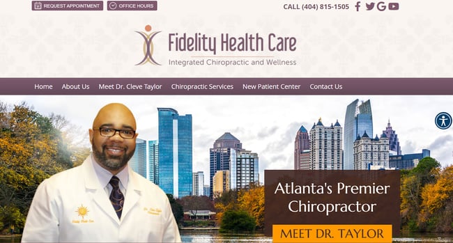 chiropractor website, fidelity
