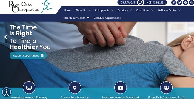 chiropractor website, river oaks