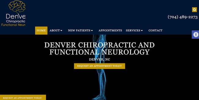 chiropractor website, denver