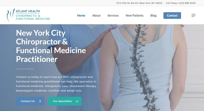 chiropractor website, atlant