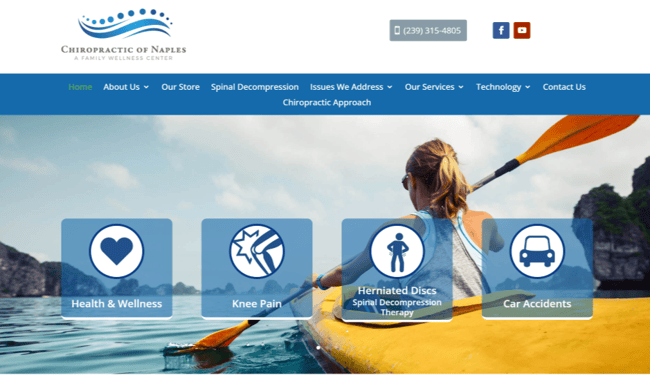 chiropractor website, chiropractic of naples