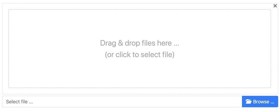 a drag-and-drop file upload web design pattern example