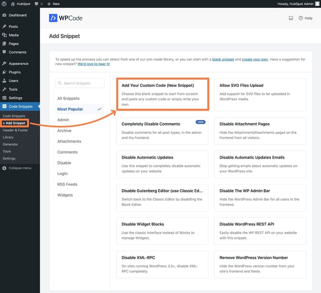adding javascript to wordpress: using the wp code plugin