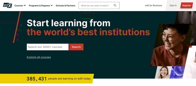 become a web developer: edx homepage