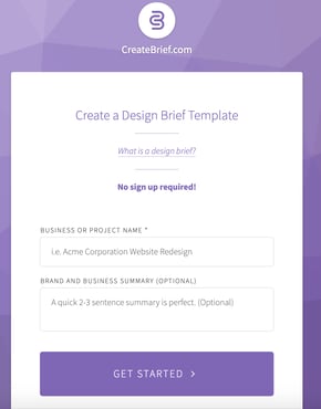 CreateBrief design brief generator