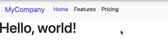 Bootstrap CSS navbar customized with Sass variables to change colors of nav items in active and hover states